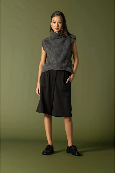 esilamoda Kadın Antrasit Triko Süveter