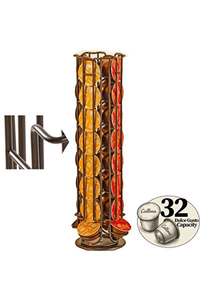 Callena Suport pentru capsule Dolce Gusto, oțel, vertical, bronz, 42x11 cm