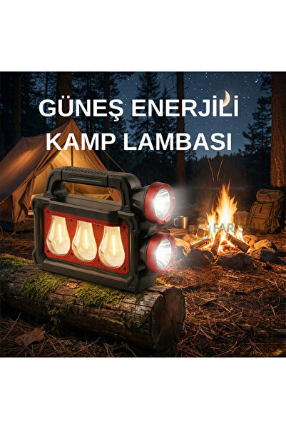 farissu solar panelli çok foksiyonlu telefon şarj özellikli el feneri ışıldak