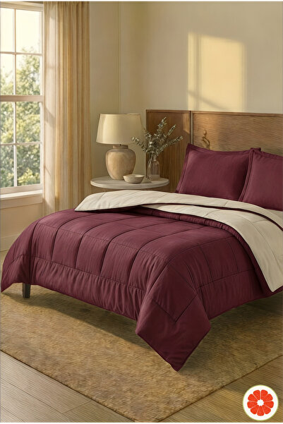 POMELO HOME Çift Taraflı %100 Pamuk Yorgan Takımı Çarşaf ve 2 Yastık Kılıflı ...