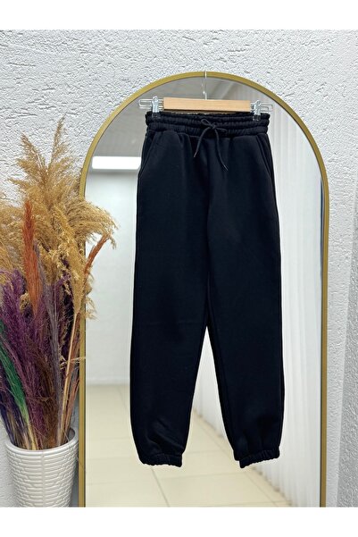 MİHRA STORE Φούτερ Celeva με ελαστικό πόδι με τρεις κορδόνια-Zİ3070 Μαύρο