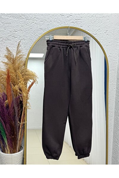 MİHRA STORE Φούτερ με τρεις κορδόνια με ελαστικό πόδι Celeva-Zİ3070 Aci Brown