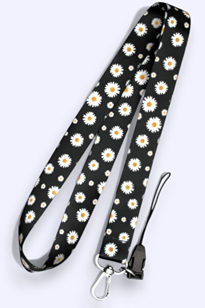 MİLLENEX Papatya Çiçekler Telefon Askı Yaka Kartı Boyun Askısı Askı İpi Boyun...
