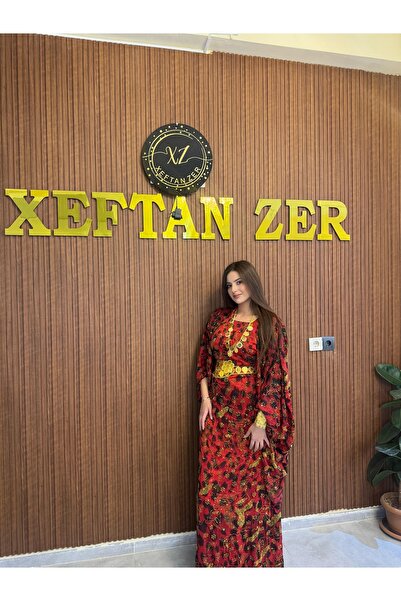 Xeftan zer Özel taş işlemeli kırmızı kaftan modelimiz