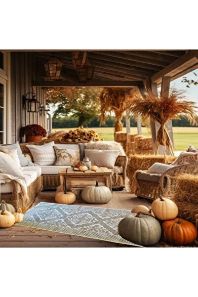 OEM Woven cotton rug, size 80 x 150 cm gray and white, code CB09