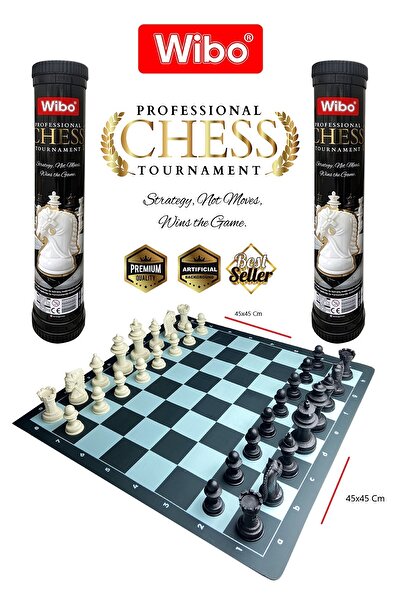 Wibo Profesyonel Satranç Takımı (90 MM - AĞIRLIKLI - 500 gr)Çift Çevirme Kapaklı