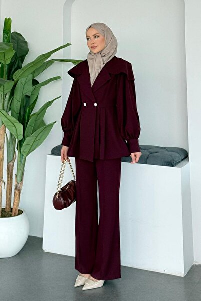 Hazamoda İdil Takım Bordo