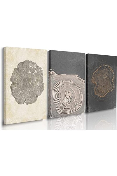 ALAYRA International مجموعة من 3 لوحات فنية تجريدية بسيطة على قماش، مقاس 30×4...