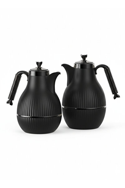 Urbanza طقم ترمس قهوة وشاي عربي معزول بتفريغ الهواء مكون من قطعتين بتصميم أسو...