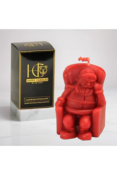 Happy Candles Lumanare din ceara de albine, Mos Craciun, Craciun