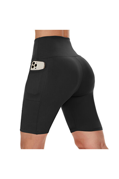 Vitra World Biker Shorts Women With Pockets 8" High Waisted Workout Spandex Tummy Control Gym Running Yoga