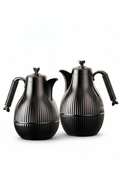 Urbanza طقم ترمس قهوة وشاي عربي معزول بتفريغ الهواء مكون من قطعتين بتصميم أسو...