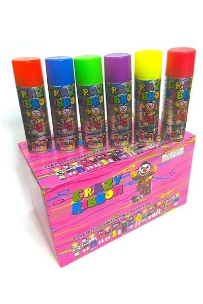 CRAZY RIBBON مجموعة من 6 بخاخات ثلج للحفلات، مثالية لحفلات الزفاف وأعياد الميلاد والاحتفالات باليوم الوطني لدولة الإمارات العربية المتحدة.