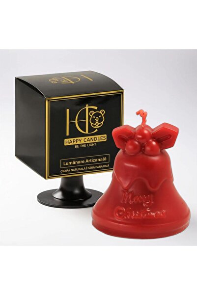 Happy Candles Beeswax candle, Merry Christmas bell, Christmas