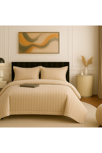 OEM Lenjerie de pat damasc policoton XXL (CAPUCCINO)