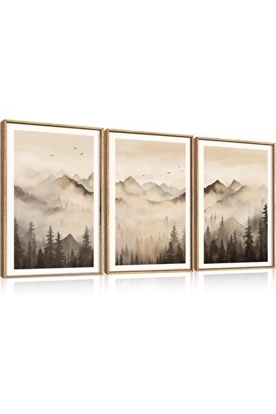 ALAYRA International مجموعة من 3 لوحات فنية تجريدية بسيطة على قماش، مقاس 40 ×...