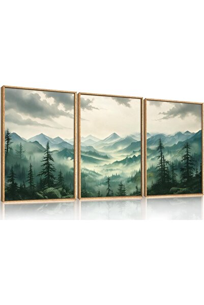 ALAYRA International مجموعة من 3 لوحات فنية تجريدية بسيطة على قماش، مقاس 30×4...