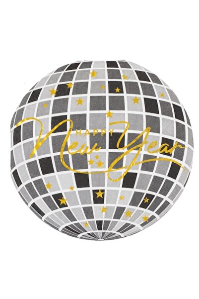 OEM Disco ball 2-layer paper napkins, gray & gold foil, Christmas, 33x33 cm - 25 pcs