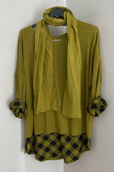 AYASOFYA OTANTIK Γυναικεία ιταλική πράσινη μπλούζα με στρογγυλή λαιμόκοψη με ...