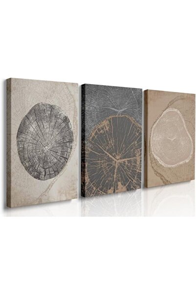 ALAYRA International مجموعة من 3 لوحات فنية تجريدية بسيطة على قماش، مقاس 30×4...