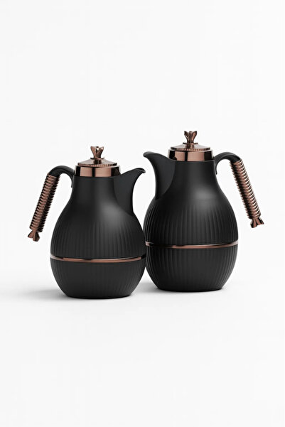 Urbanza طقم ترمس قهوة وشاي عربي معزول بتفريغ الهواء مكون من قطعتين بتصميم مضل...