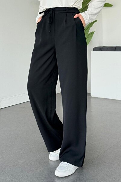 Hazamoda بوكيت بنطلون واسع الأرجل أسود