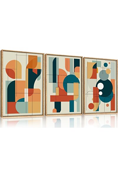 ALAYRA International مجموعة من 3 لوحات فنية تجريدية بسيطة على قماش، مقاس 40 ×...