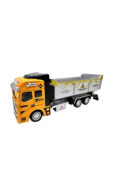JPT Camion basculant galben din metal turnat sub presiune 1:28 cu lumini