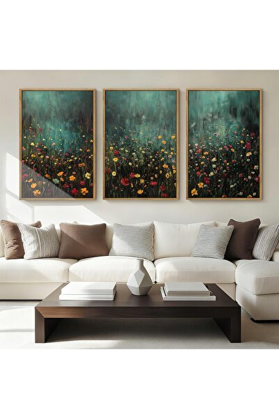 ALAYRA International مجموعة من 3 لوحات فنية تجريدية بسيطة على قماش، مقاس 40 ×...