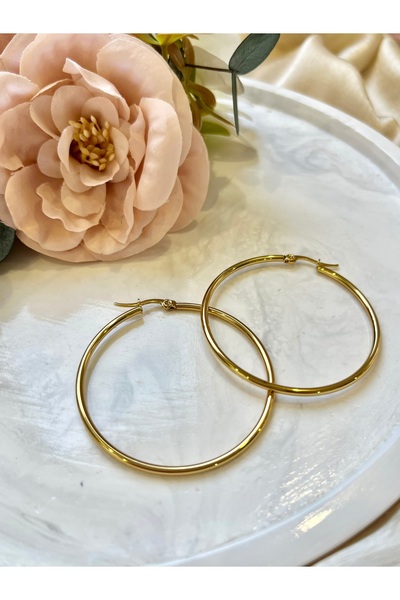 D&Z ACCESSORİES أقراط دائرية ذهبية اللون بسيطة وأنيقة |   أقراط متوسطة الحجم ...