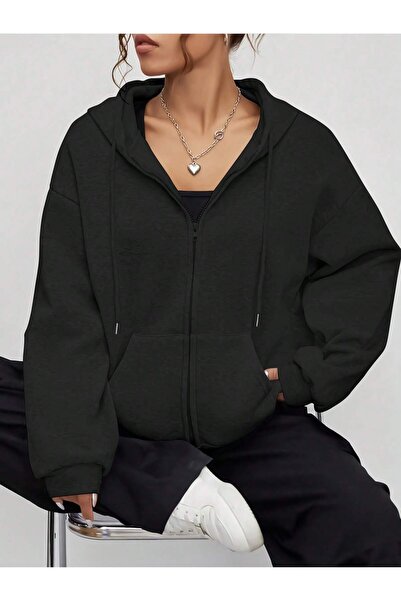 MONFİ سترة بغطاء للرأس وسحاب