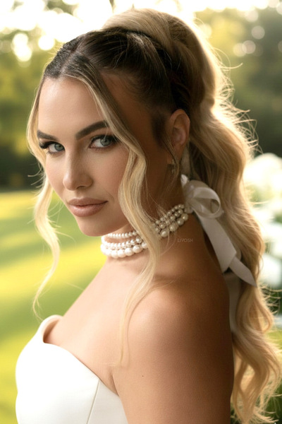 LIVOSH BEYAZ FİYONK DETAYLI 3 BOY CHOKER İNCİ KOLYE