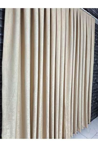 MİR Fon perde 1/3 sık pilelidir bej rengi 90*240 2 âdet