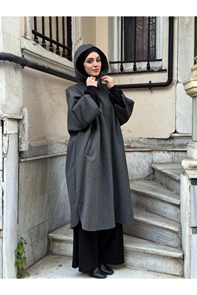 MİREL BUTİK Elite Women's Cashemere Mobile Hooded Cashemere Poncho