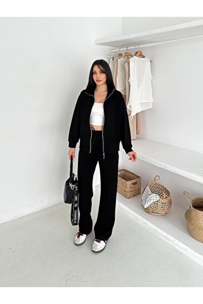 POGİ Γυναικείο σετ αθλητικής φόρμας με φερμουάρ, ελαστικό ύφασμα, άνετο