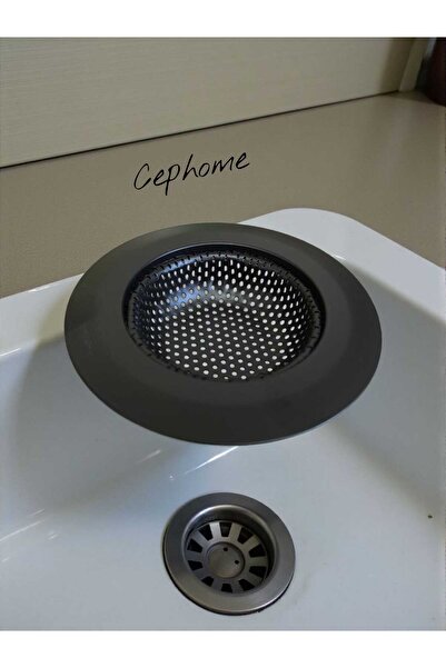 CEPHOME Mat Siyah Paslanmaz Çelik Mutfak Evye Süzgeci 11.5 cm - Geniş Kenarlı Lavabo Çöp Tutucu Filtre