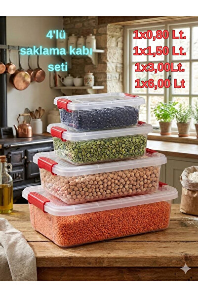 Leila 4-Piece Rectangular Leak-Proof Food Storage Container Set with Lids Multi-Purpose