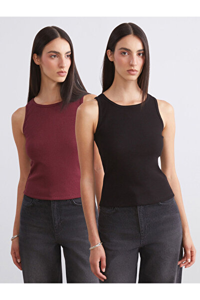 LC Waikiki Soulife Burgundy Crew Neck Women's Undershirt 2-Pack