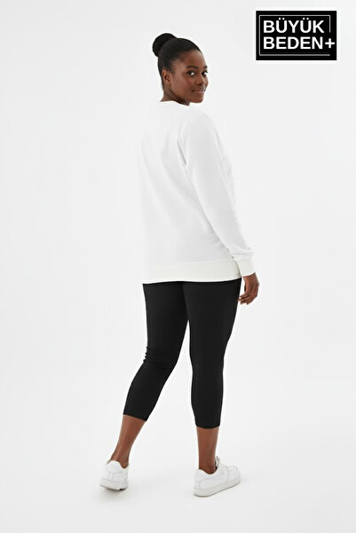 Superlife Women's Plus Size Handwritten California Printed Crew Neck Thin Sweatshirt Spr26Bswk956-7