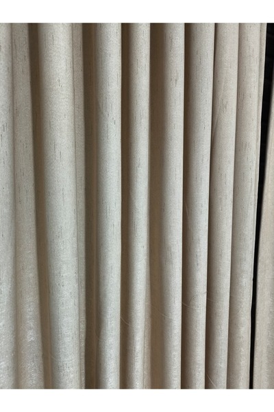 MİR Fon perde 1/3 sık pilelidir bej rengi 90*240 2 âdet