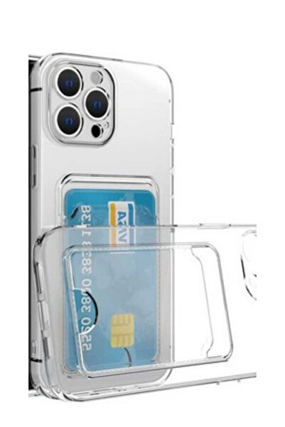 SMD Apple Iphone 12 Pro Şeffaf Arkası Kartlıklı Kılıf Esnek Şeffaf Tam Koruma...