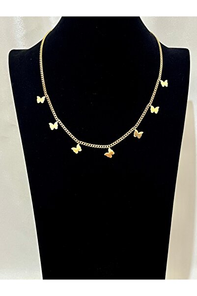 KZNovaStyle قلادة نسائية بسلسلة ذهبية اللون مع أشكال فراشات متعددة - تصميم أن...