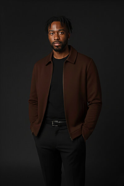 Bossago Men's Premium Quality Soft Textured Bitter Brown Jacket