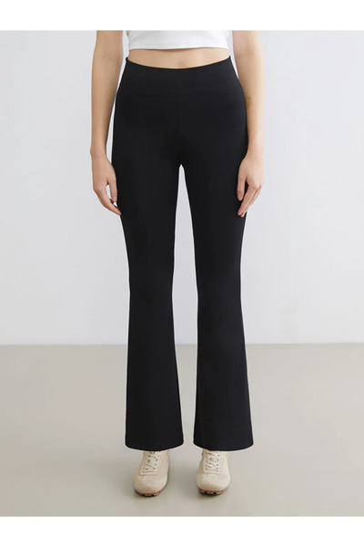 LC Waikiki XSIDE Siyah Beli Lastikli Ispanyol Paça Kadın Eşofman Altı