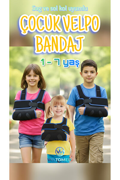 Veltomed Çocuk Velpo Bandaj Çocuk kol kırığı,Çocuk omuz çıkığı, Kol burkulması bandajı,Çocuk ortopedik destek