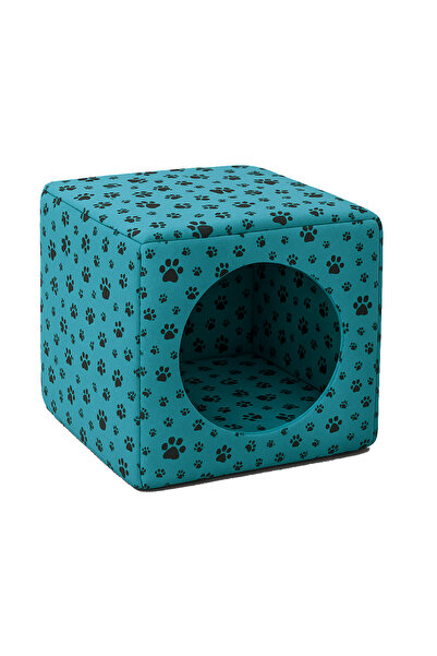 eryatex Kedi Yatağı ve Kedi Evi Fonksiyonlu Pati Desenli Dönüşebilen Kapalı K...