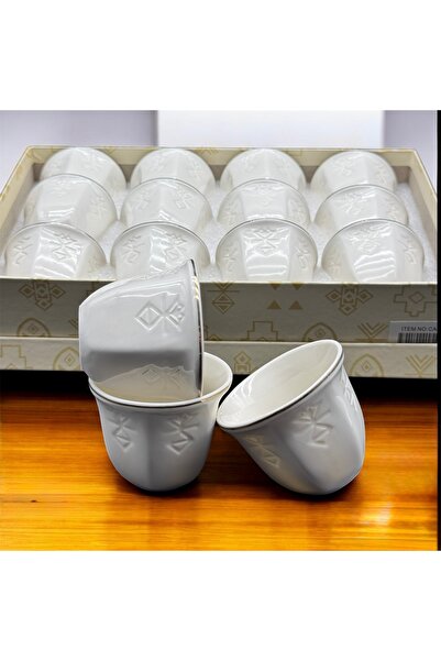 cc bin shihon Arabic coffee cups, set of 12 pieces, with traditional Sadu touches. Porcelain coffee cups.