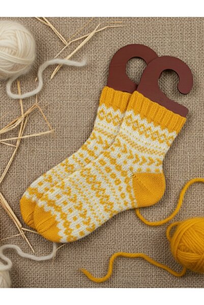 Günebakan Hand Knitted Wool Socks Compatible with Size 37-38-39