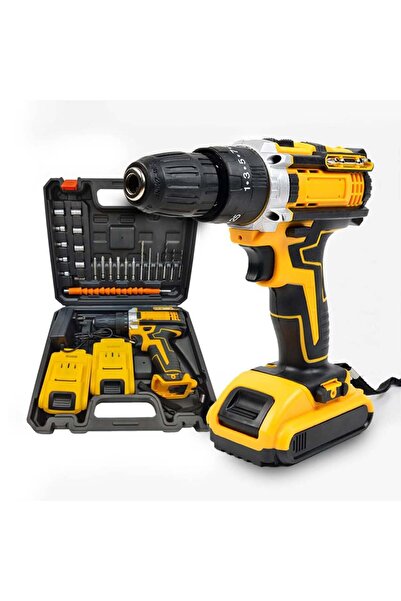 Generic 48V Cordless Drill, 3/8 Inch Power Drill Set with 2 Lithium Ion Battery, 19 Positions and 24-Pieces