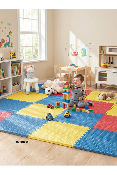 CARPAZAR 6 Parça Premium 50x50 Puzzle Mat - 100x150 cm Kurulumlu Oyun Spor Ma...